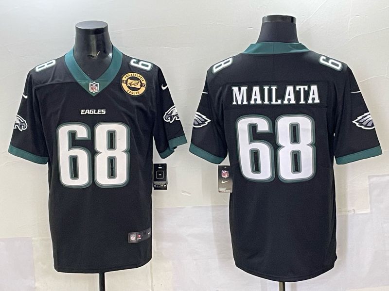 Men Philadelphia Eagles 68 Mailata Black Nike 2025 Limited NFL Jersey 005